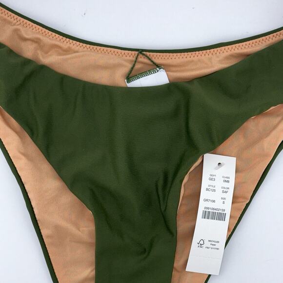J. Crew Curved Waist cheeky Bikini Bottom Light Green Size S NWT - Picture 3 of 3